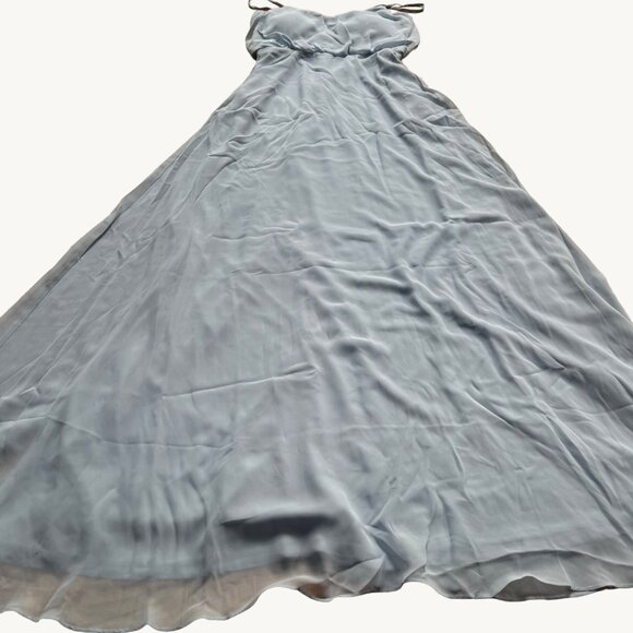 Birdy Grey Size S NEW Gwennie Chiffon Dusty Blue Maxi Bridesmaid Dress - Picture 2 of 16